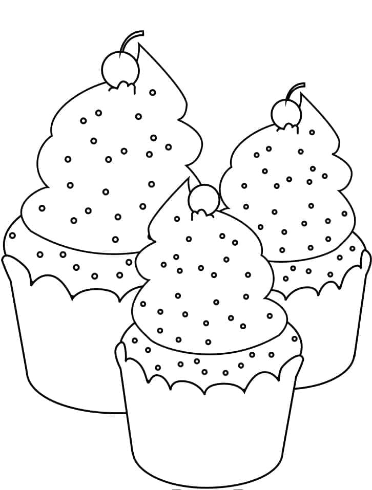 Free printable Cupcake coloring page #210611 from Food and Nutrition collection