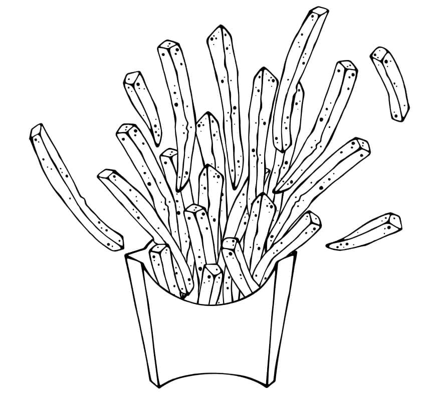 Coloring page: French Fries (Food and Nutrition) #209091 - Free Printable Coloring Pages