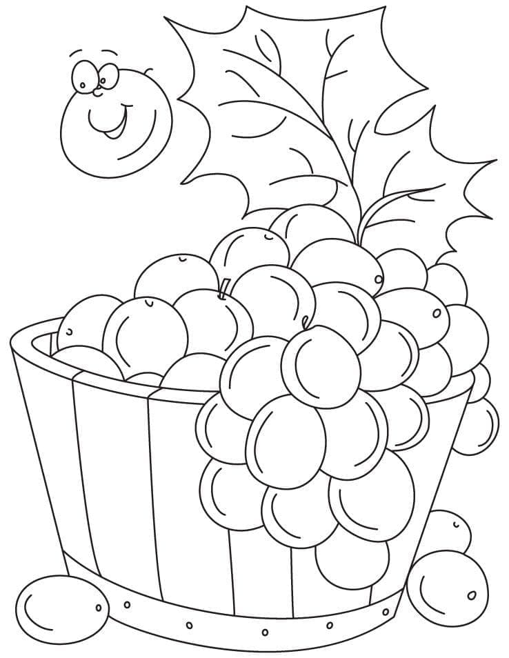 Coloring page: Grapes (Food and Nutrition) #212408 - Free Printable Coloring Pages