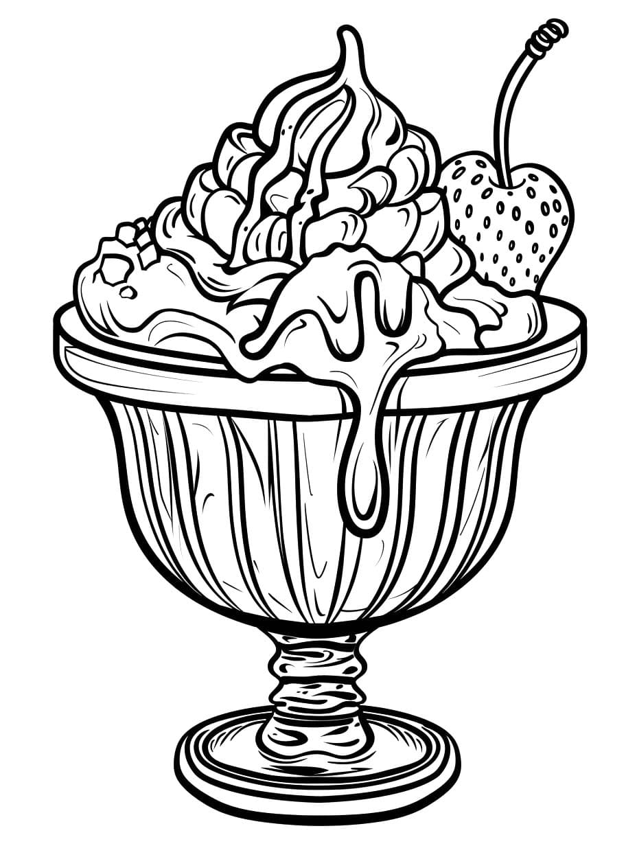 Coloring page: Ice Cream (Food and Nutrition) #218962 - Free Printable Coloring Pages