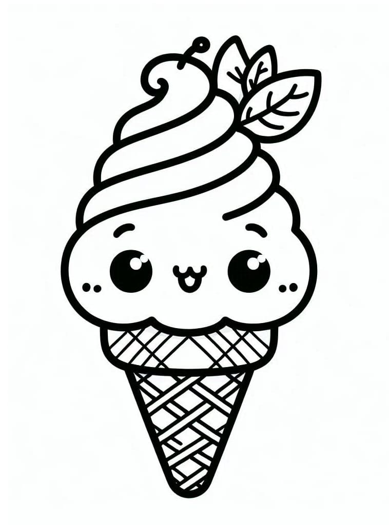 Free printable Kawaii Ice Cream coloring page #216306 from Food and Nutrition collection Free printable Kawaii Ice Cream coloring page #216306 from Food and Nutrition collection