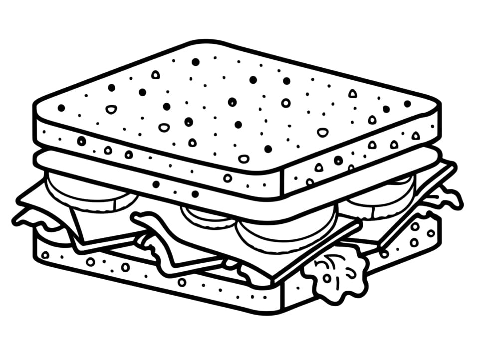 Coloring page: Sandwich (Food and Nutrition) #211341 - Free Printable Coloring Pages