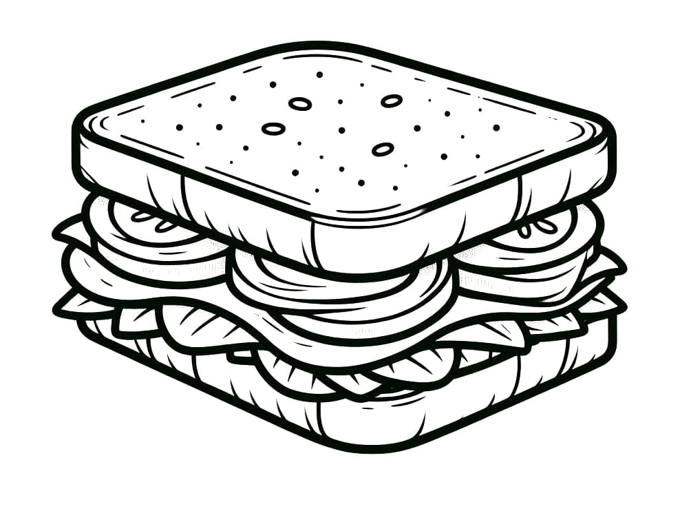 Free printable Sandwich coloring page #211342 from Food and Nutrition collection