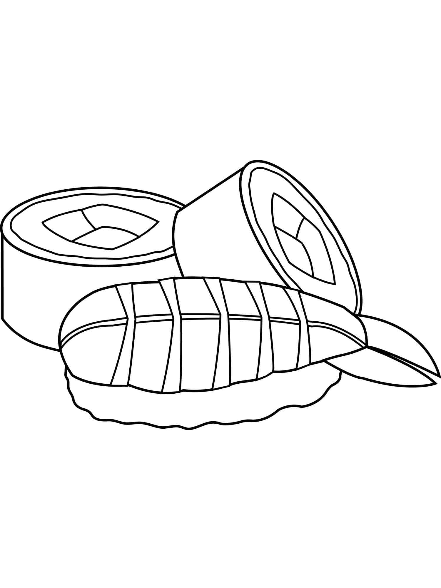 Free printable Sushi coloring page #209231 from Food and Nutrition collection