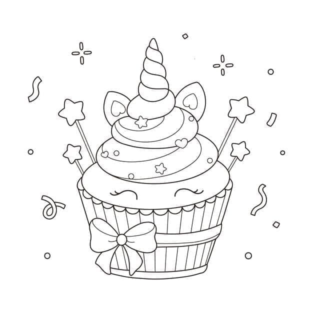 Free printable Unicorn Cake coloring page #212741 from Food and Nutrition collection