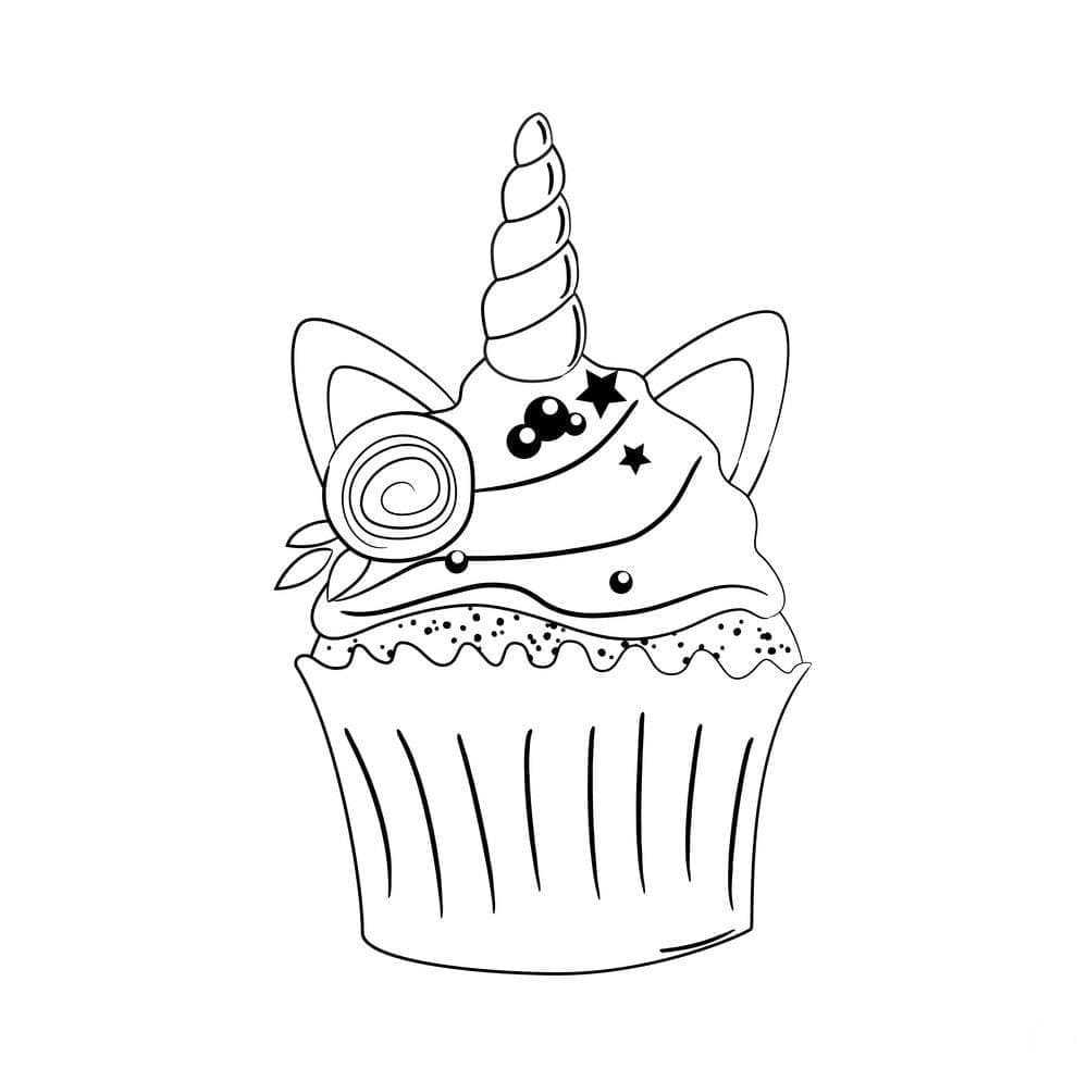 Free printable Unicorn Cake coloring page #212749 from Food and Nutrition collection