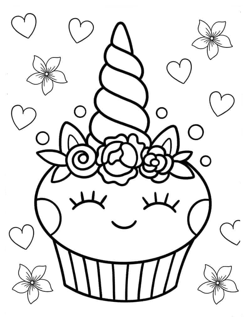 Free printable Unicorn Cake coloring page #212754 from Food and Nutrition collection