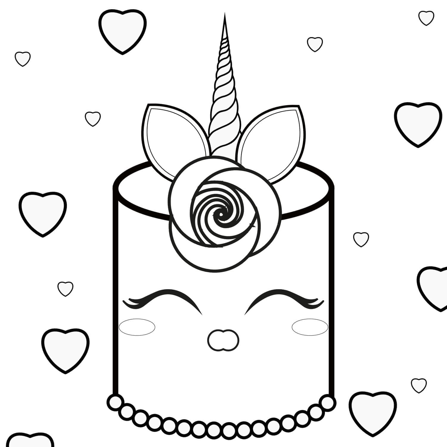 Free printable Unicorn Cake coloring page #212758 from Food and Nutrition collection Free printable Unicorn Cake coloring page #212758 from Food and Nutrition collection