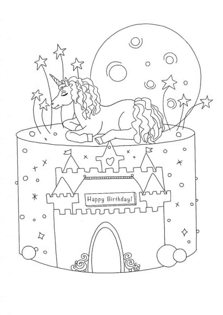 Free printable Unicorn Cake coloring page #212762 from Food and Nutrition collection