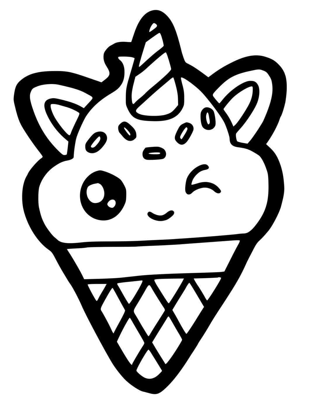 Free printable Unicorn Ice Cream coloring page #211781 from Food and Nutrition collection
