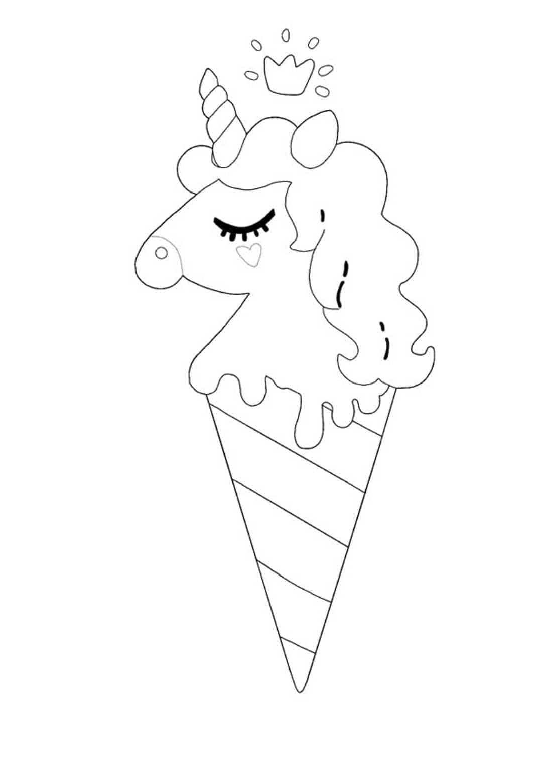 Free printable Unicorn Ice Cream coloring page #211782 from Food and Nutrition collection