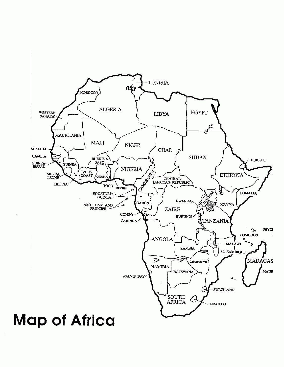 Free printable Map of Africa coloring page #179881 from Geography and Places collection