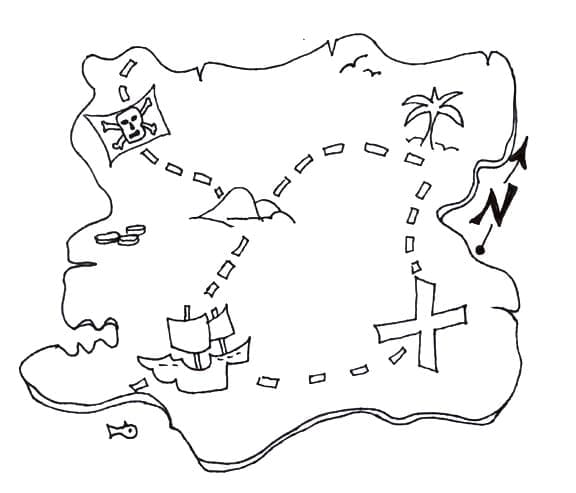 Free printable Treasure Map coloring page #211543 from Geography and Places collection Free printable Treasure Map coloring page #211543 from Geography and Places collection