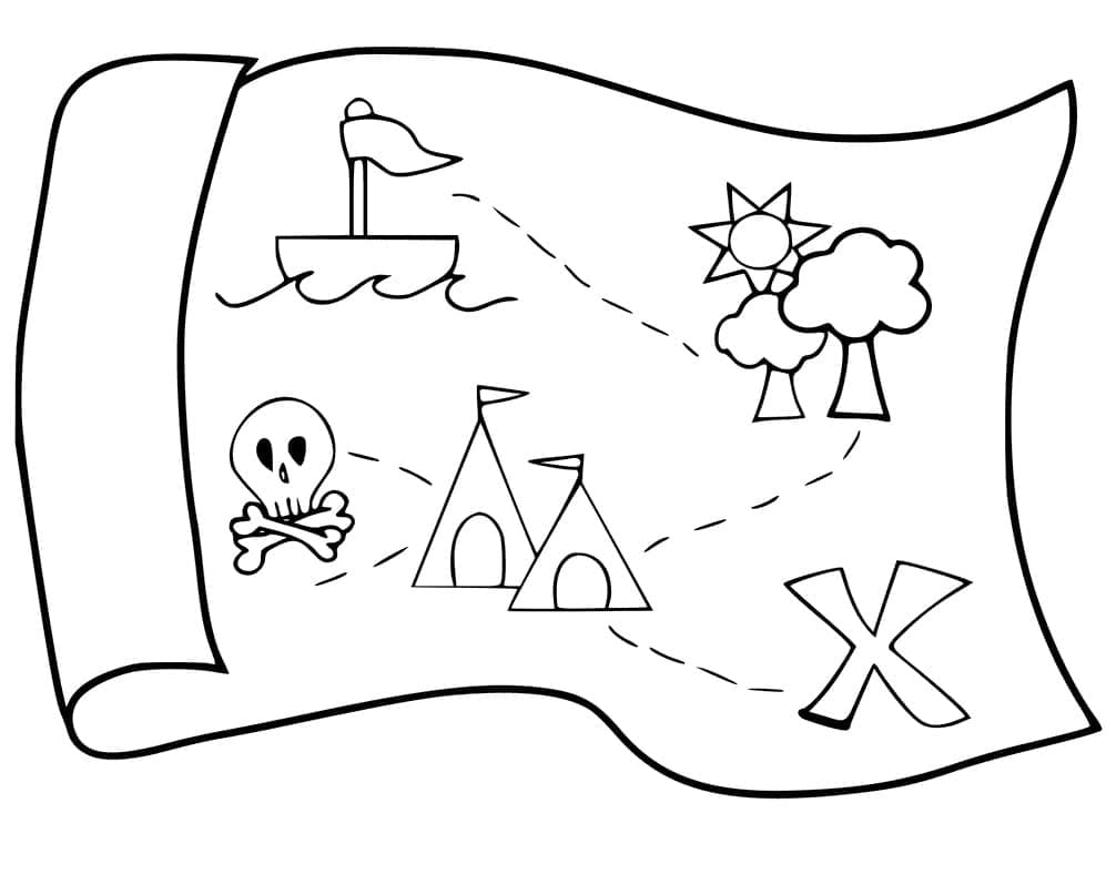 Free printable Treasure Map coloring page #211548 from Geography and Places collection