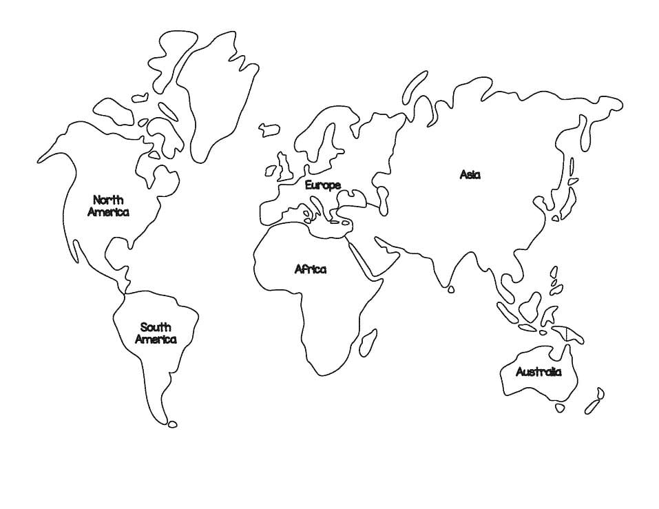 Free printable World Map coloring page #179909 from Geography and Places collection