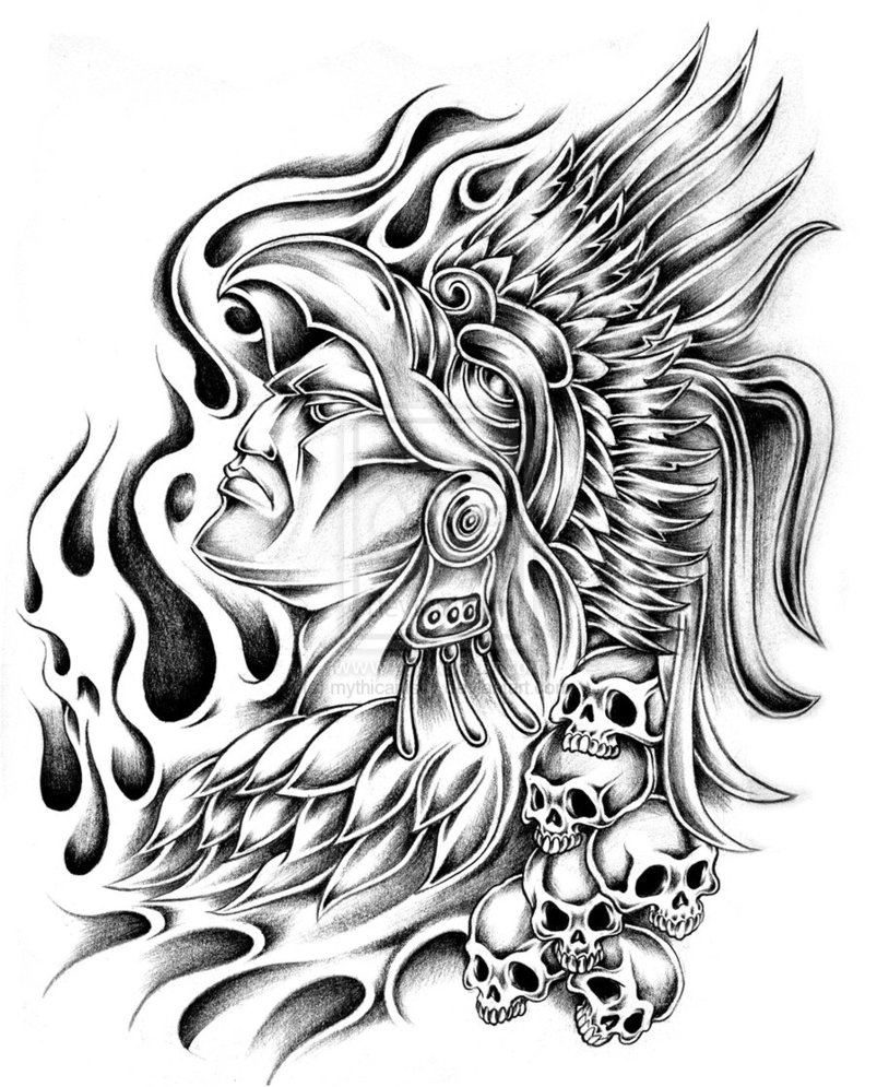 Aztec Sketch  The Order Custom Tattoos