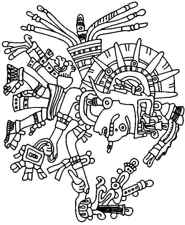 aztec sun coloring pages