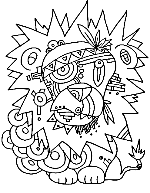Coloring page: Aztec Mythology (Gods and Goddesses) #111719 - Free Printable Coloring Pages