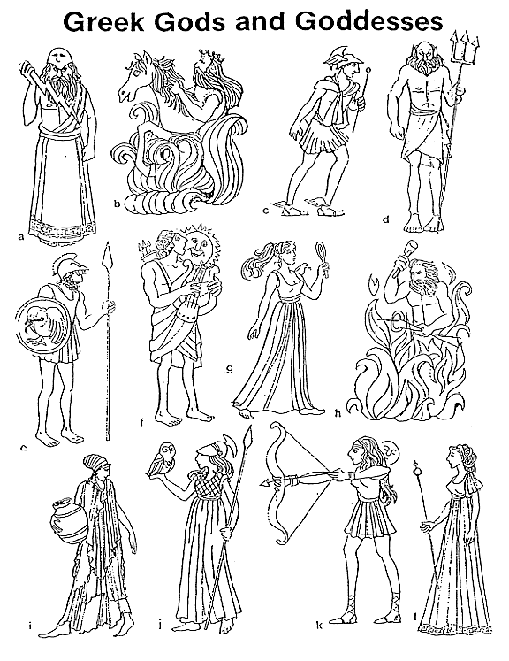 Coloring page: Greek Mythology (Gods and Goddesses) #109694 - Printable coloring pages
