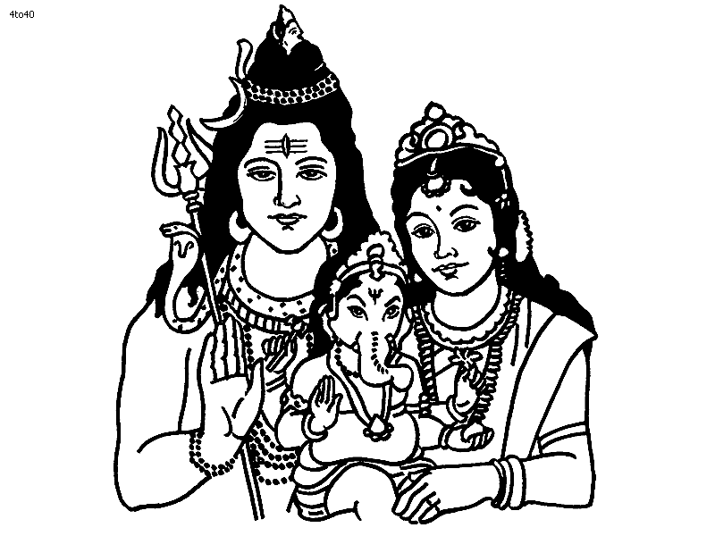Coloring page: Hindu Mythology (Gods and Goddesses) #109252 - Free Printable Coloring Pages