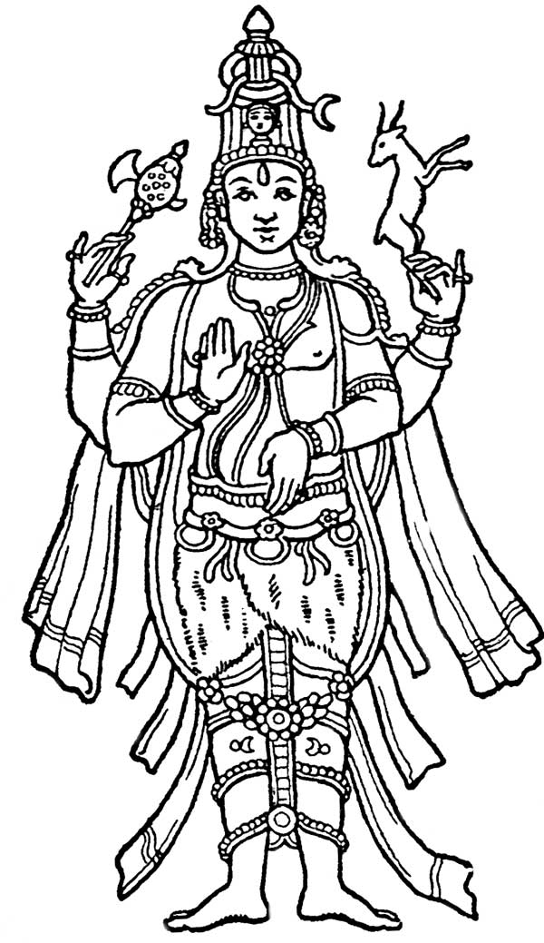 Coloring page: Hindu Mythology (Gods and Goddesses) #109444 - Free Printable Coloring Pages