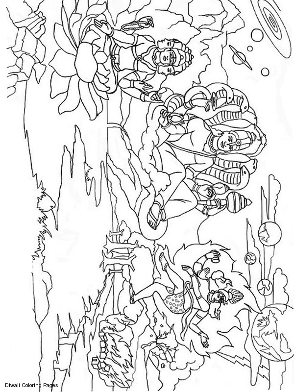 Coloring page: Hindu Mythology (Gods and Goddesses) #109458 - Free Printable Coloring Pages