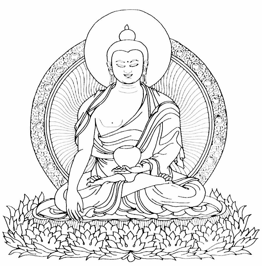 Coloring page: Hindu Mythology: Buddha (Gods and Goddesses) #89505 - Free Printable Coloring Pages