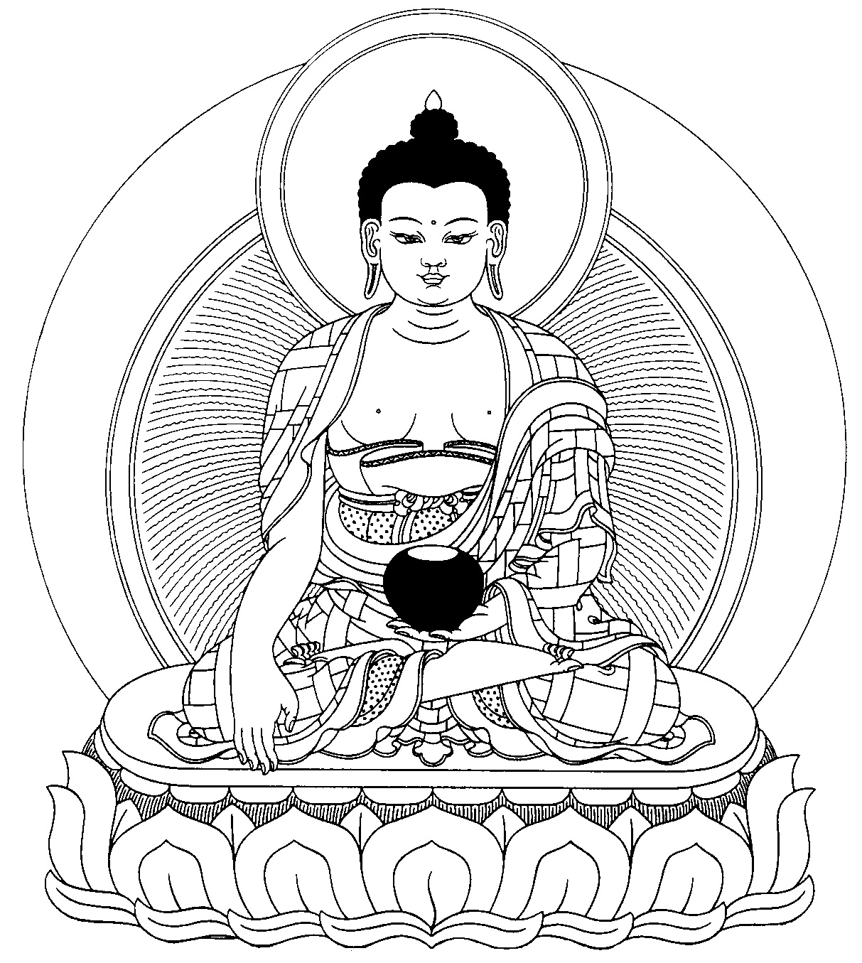 Coloring page: Hindu Mythology: Buddha (Gods and Goddesses) #89512 - Free Printable Coloring Pages