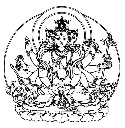 Coloring page: Hindu Mythology: Buddha (Gods and Goddesses) #89544 - Printable coloring pages