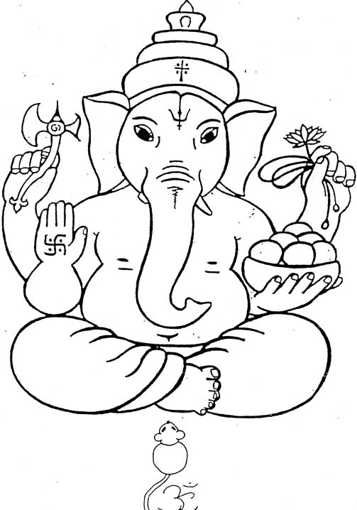 Coloring page: Hindu Mythology: Ganesh (Gods and Goddesses) #96850 - Free Printable Coloring Pages