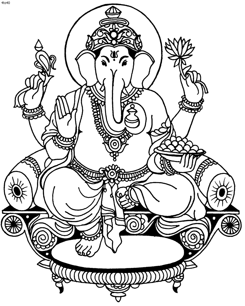 Coloring page: Hindu Mythology: Ganesh (Gods and Goddesses) #96856 - Free Printable Coloring Pages