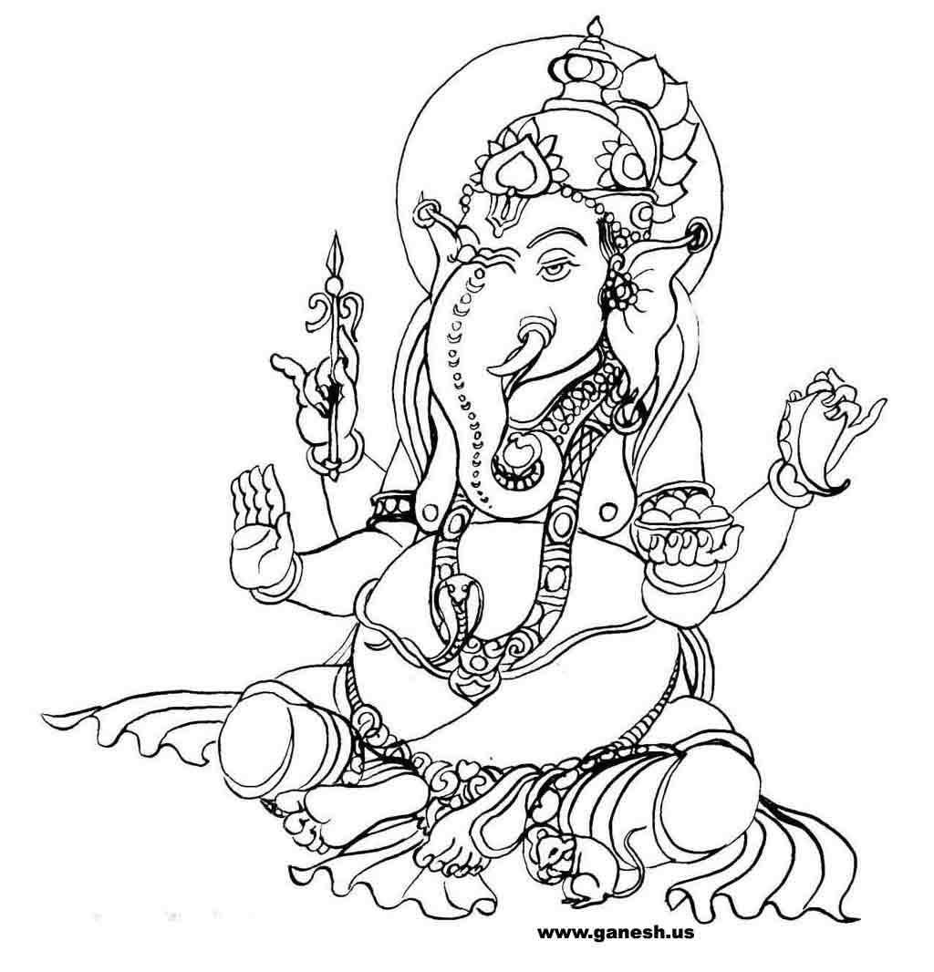 Coloring page: Hindu Mythology: Ganesh (Gods and Goddesses) #96861 - Free Printable Coloring Pages