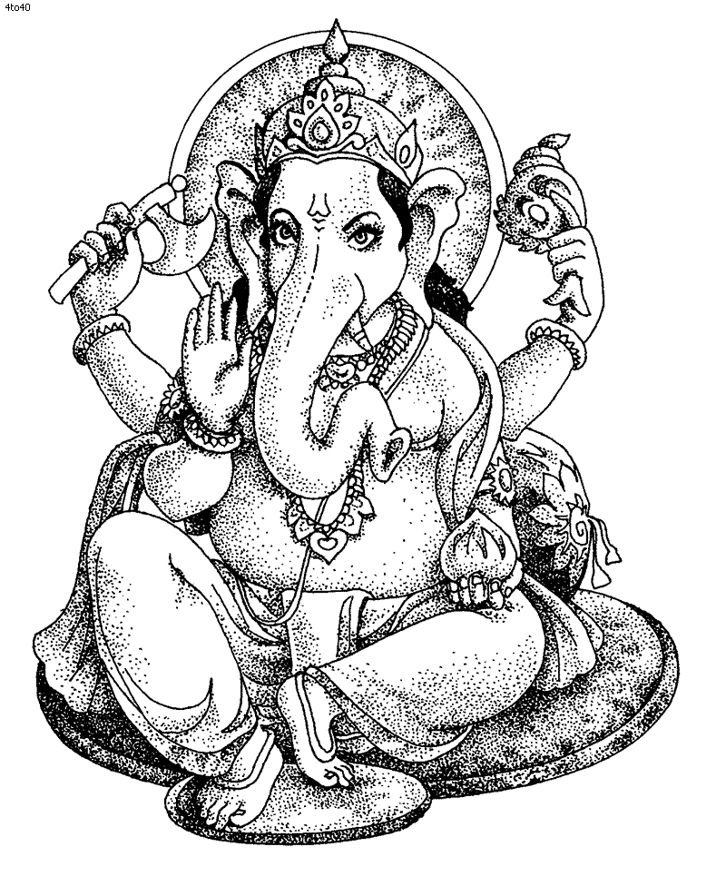 Coloring page: Hindu Mythology: Ganesh (Gods and Goddesses) #96864 - Free Printable Coloring Pages