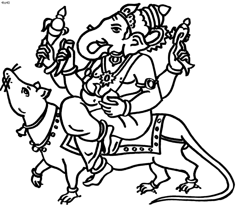Coloring page: Hindu Mythology: Ganesh (Gods and Goddesses) #96884 - Free Printable Coloring Pages