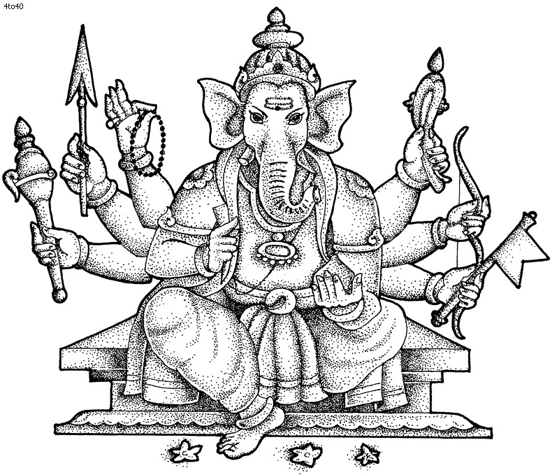 Coloring page: Hindu Mythology: Ganesh (Gods and Goddesses) #96894 - Free Printable Coloring Pages