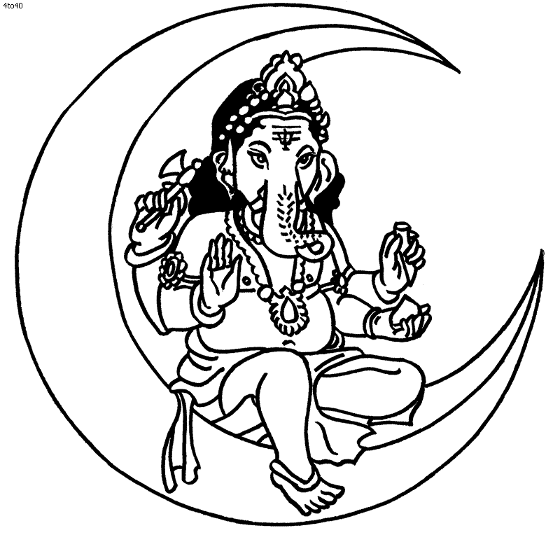 Coloring page: Hindu Mythology: Ganesh (Gods and Goddesses) #96903 - Free Printable Coloring Pages