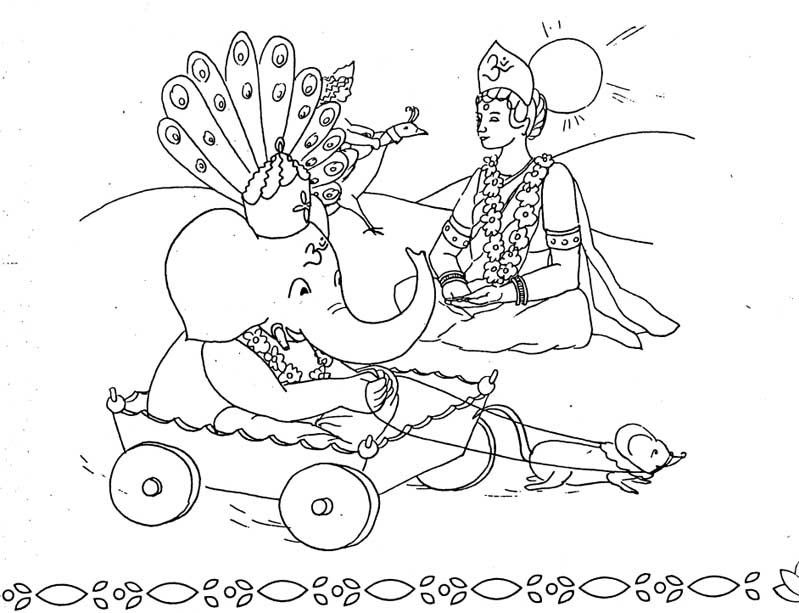 Coloring page: Hindu Mythology: Ganesh (Gods and Goddesses) #96932 - Printable coloring pages