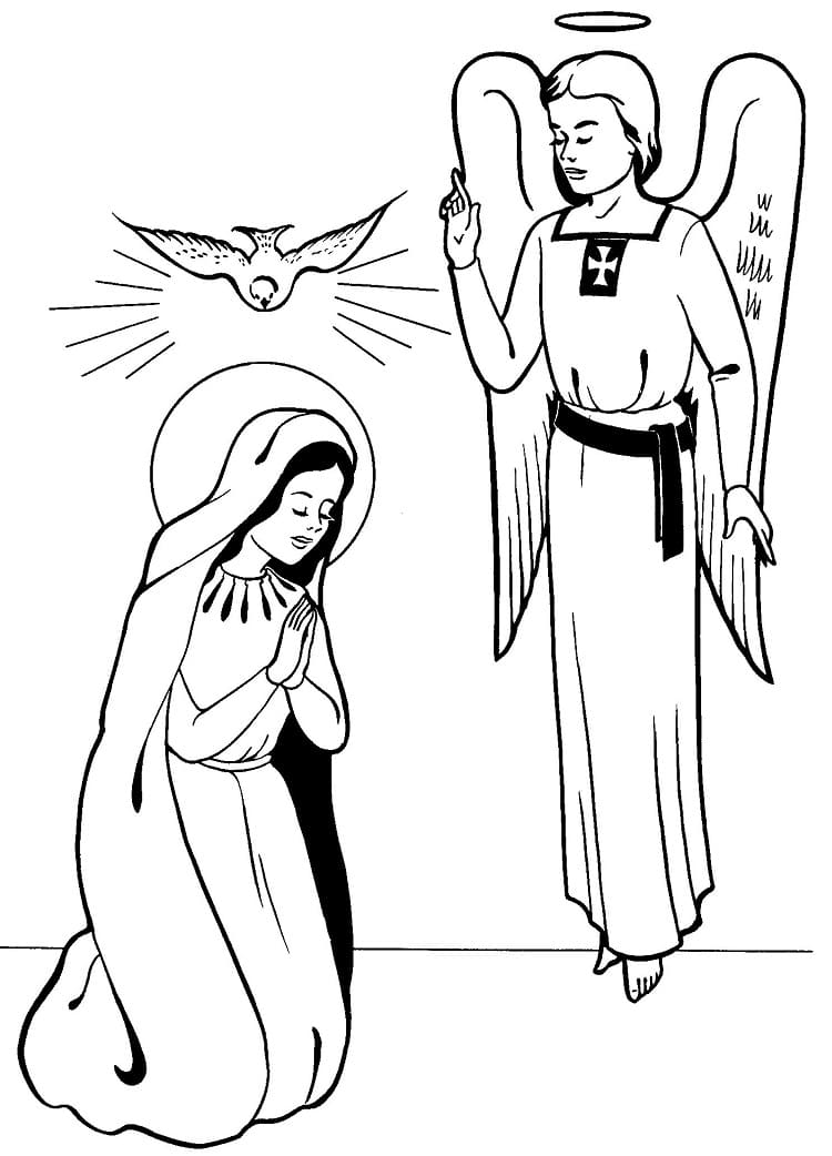 Free printable Annunciation coloring page #210982 from Holidays and Celebrations collection