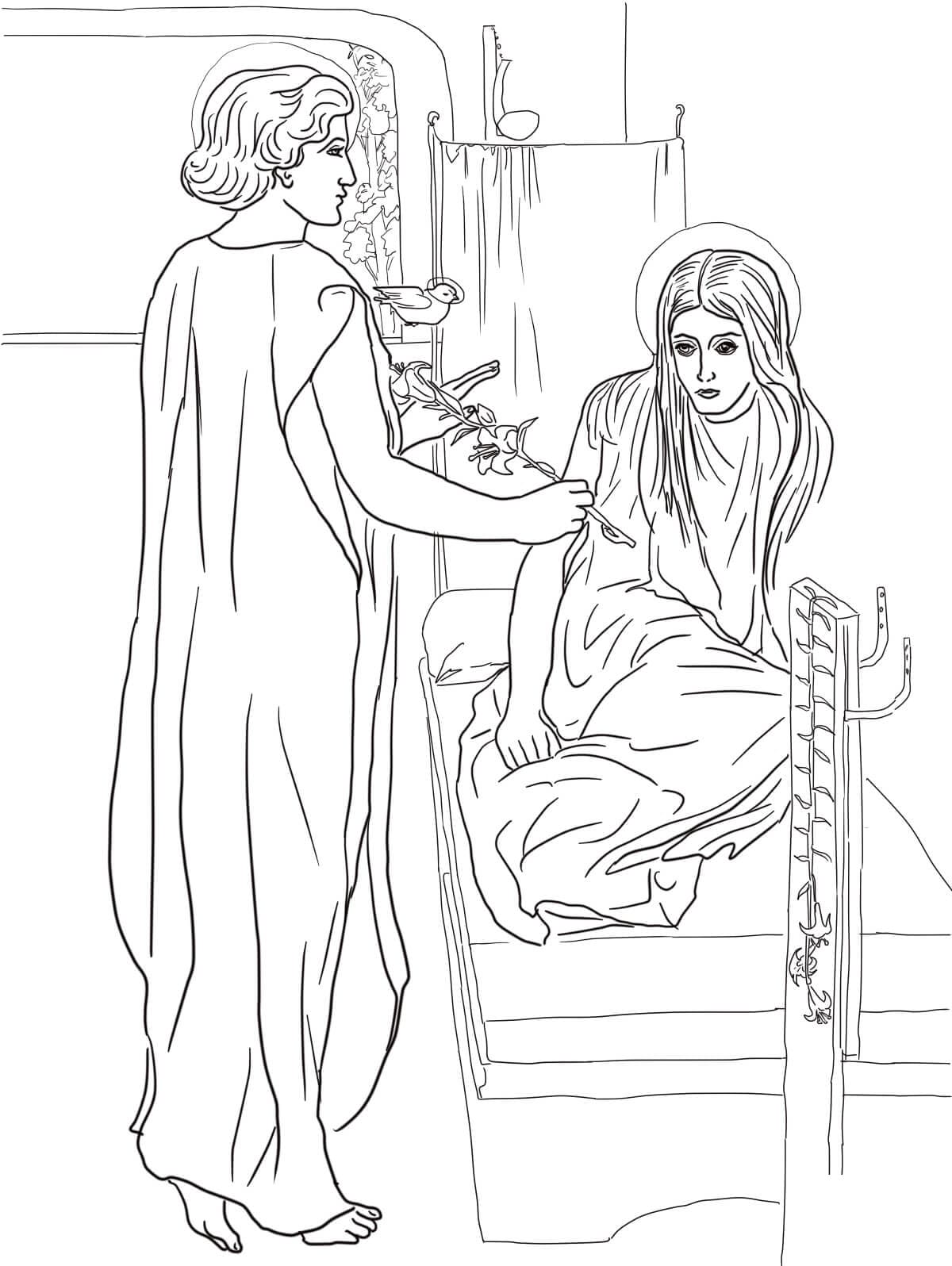 Free printable Annunciation coloring page #210985 from Holidays and Celebrations collection