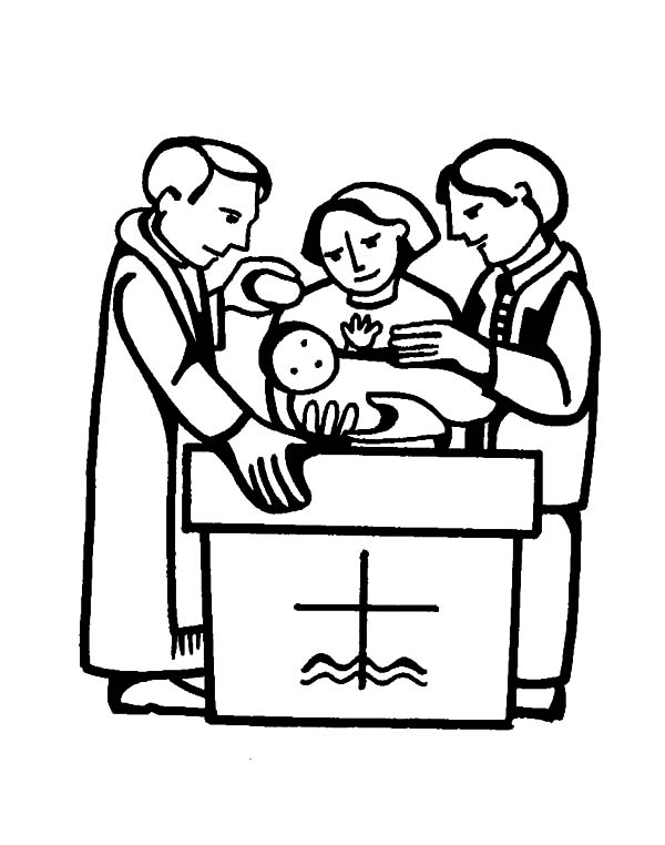 Coloring page: Baptism (Holidays and Celebrations) #57663 - Free Printable Coloring Pages