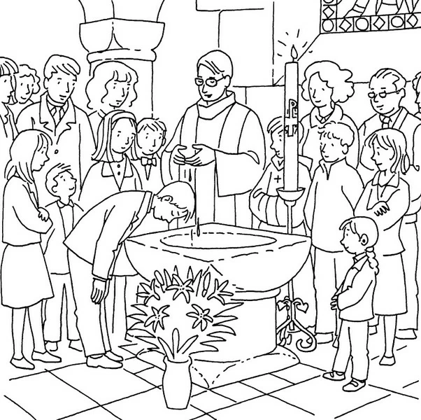 Coloring page: Baptism (Holidays and Celebrations) #57673 - Free Printable Coloring Pages