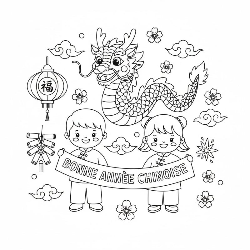 Free printable Chinese New Year coloring page #221764 from Holidays and Celebrations collection