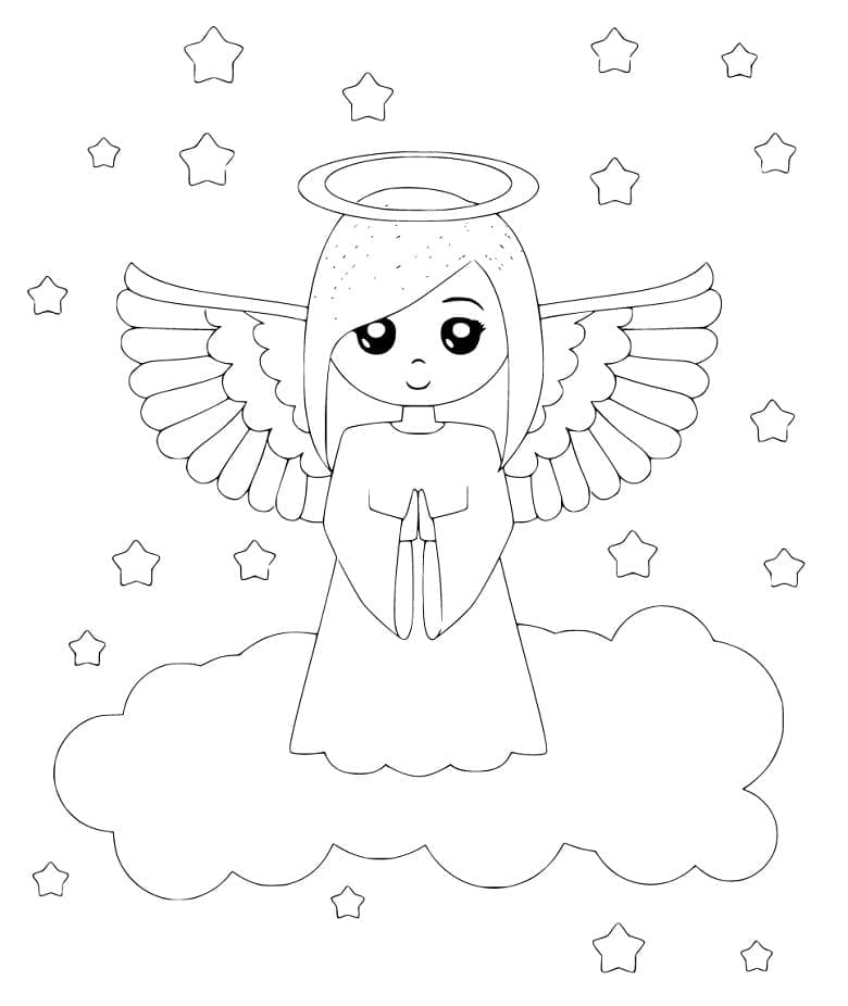 Free printable Christmas Angel coloring page #200064 from Holidays and Celebrations collection