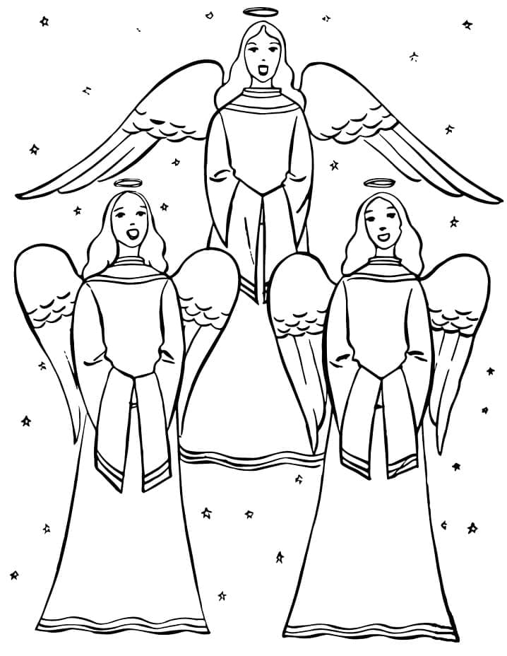 Free printable Christmas Angel coloring page #200076 from Holidays and Celebrations collection