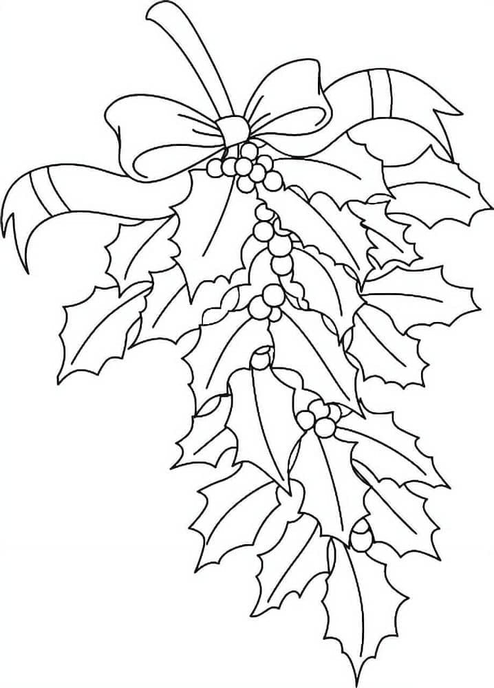 Free printable Christmas Holly coloring page #217571 from Holidays and Celebrations collection