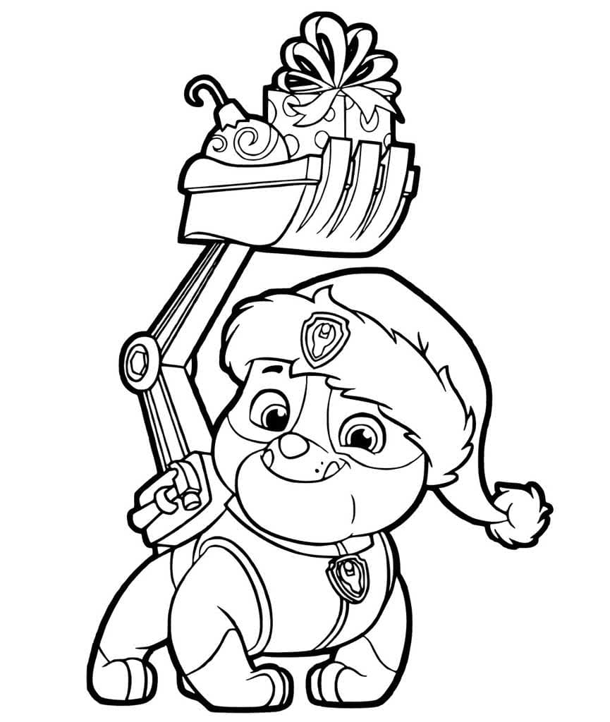 Free printable Christmas PAW Patrol coloring page #204295 from Holidays and Celebrations collection