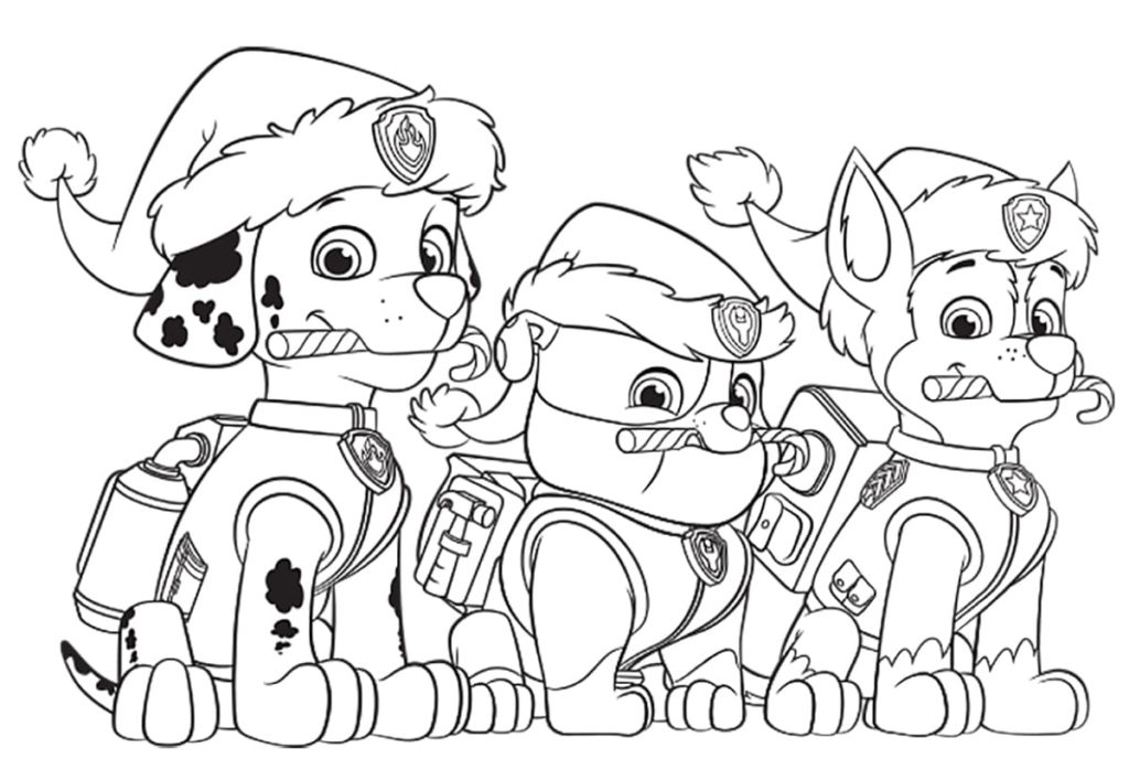 Free printable Christmas PAW Patrol coloring page #204297 from Holidays and Celebrations collection