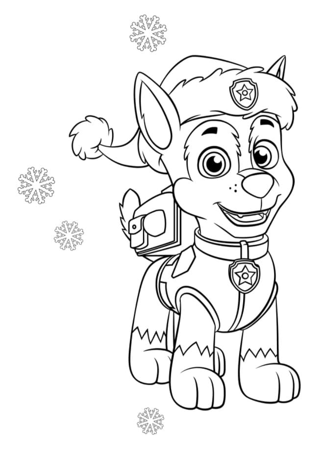 Free printable Christmas PAW Patrol coloring page #204298 from Holidays and Celebrations collection