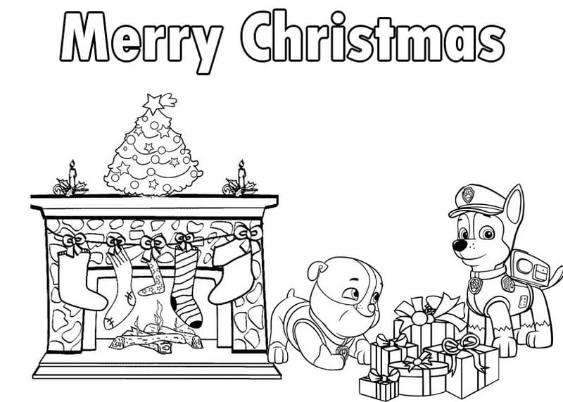 Free printable Christmas PAW Patrol coloring page #204300 from Holidays and Celebrations collection