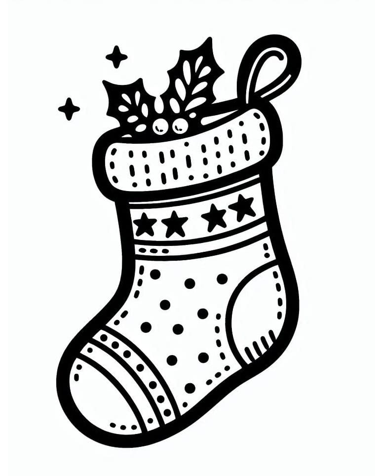 Free printable Christmas Stocking coloring page #216596 from Holidays and Celebrations collection